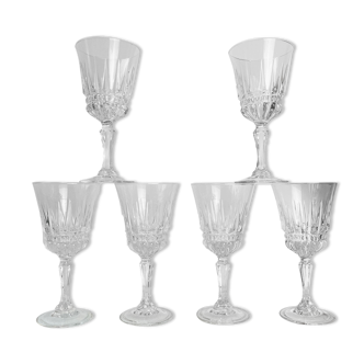 6 Luminarc crystal water glasses