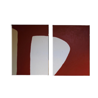 Set of two rusty canvases