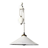 Suspension rises and falls in white glazed ceramic by The French House.