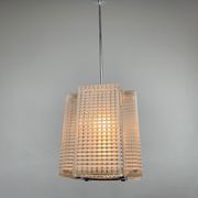 Vintage Chrome and Glass Chandelier by Kamenický Šenov, 1960's