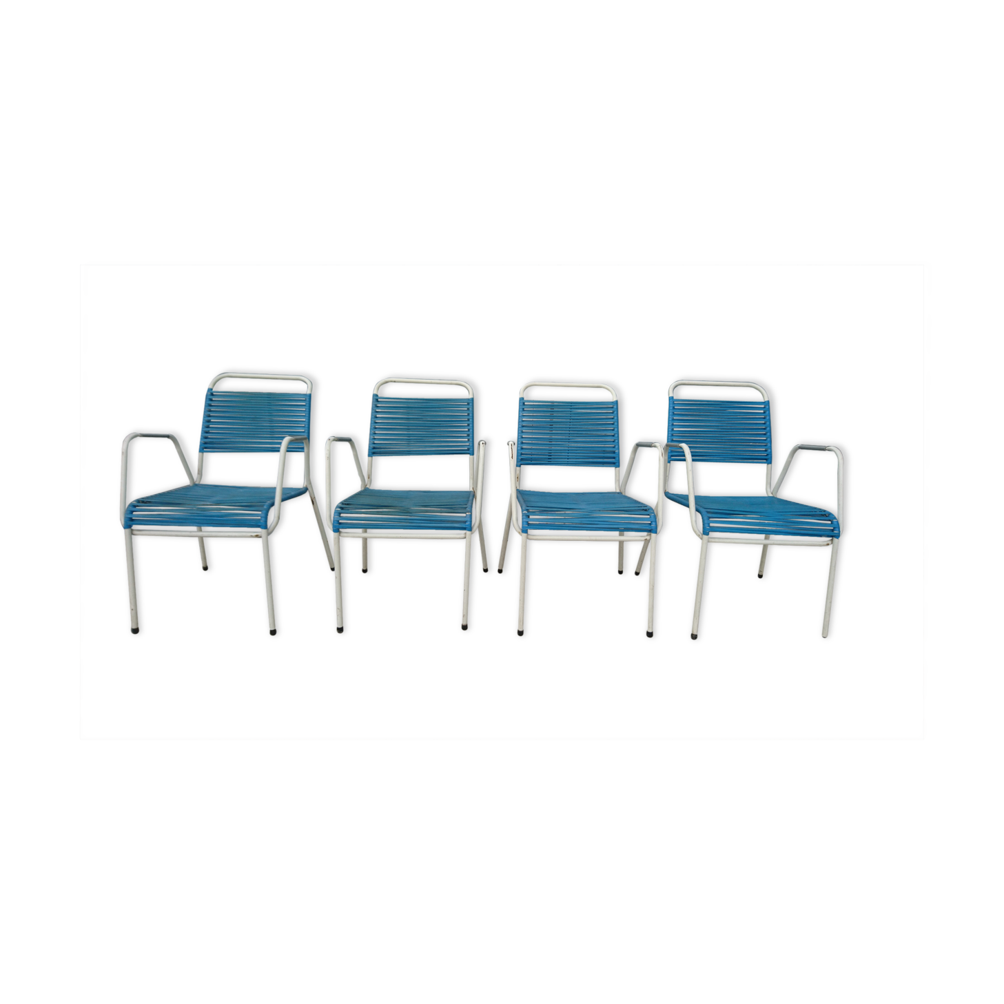 Set of 4 chairs vintage scoubidou