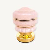 Vintage pink Clichy glass globe lamp
