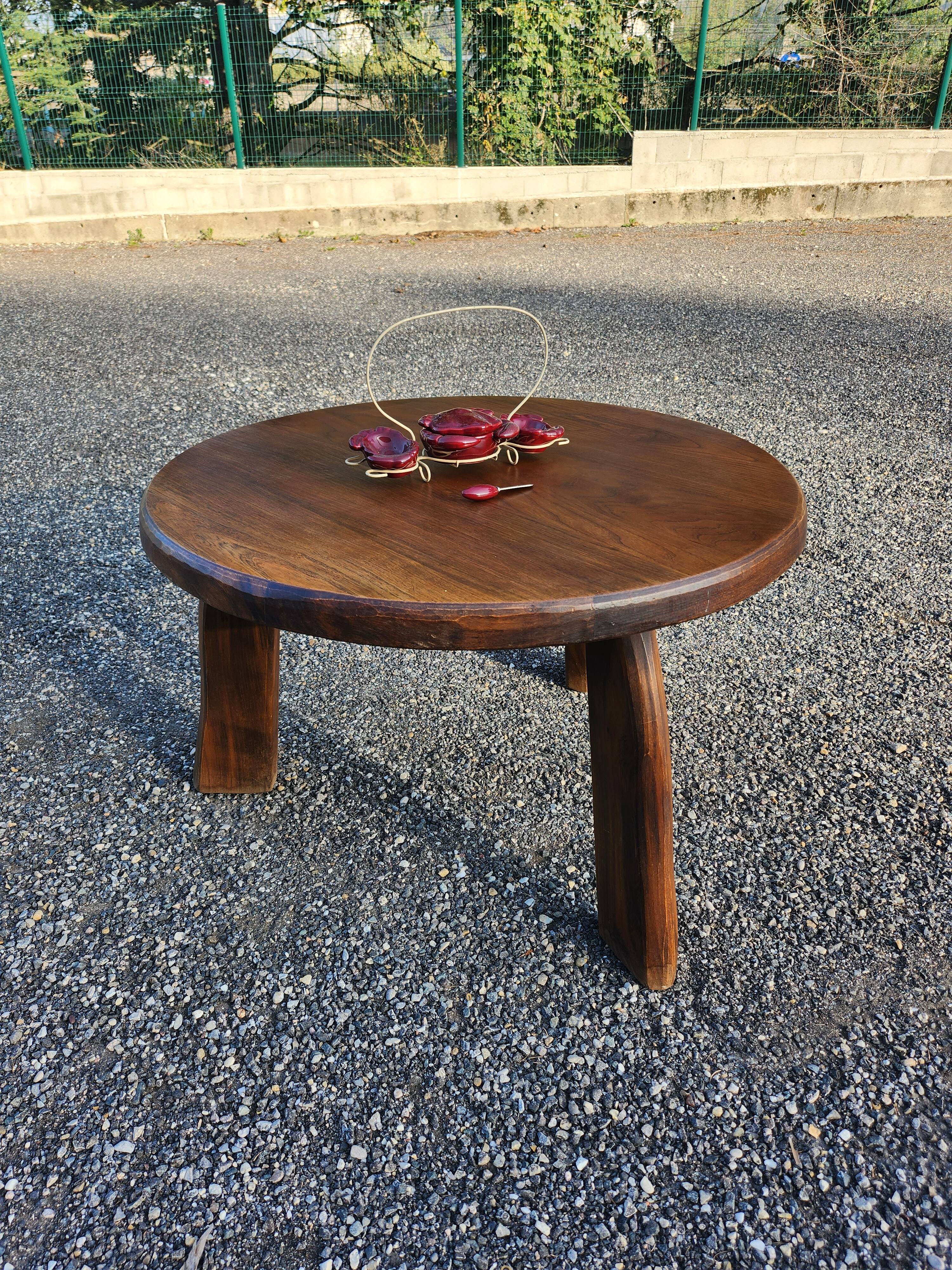 Aranjou Coffee Table, Elm, France, 1970s/80s