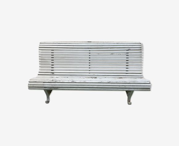 Banc de jardin du début XXème en bois et fonte