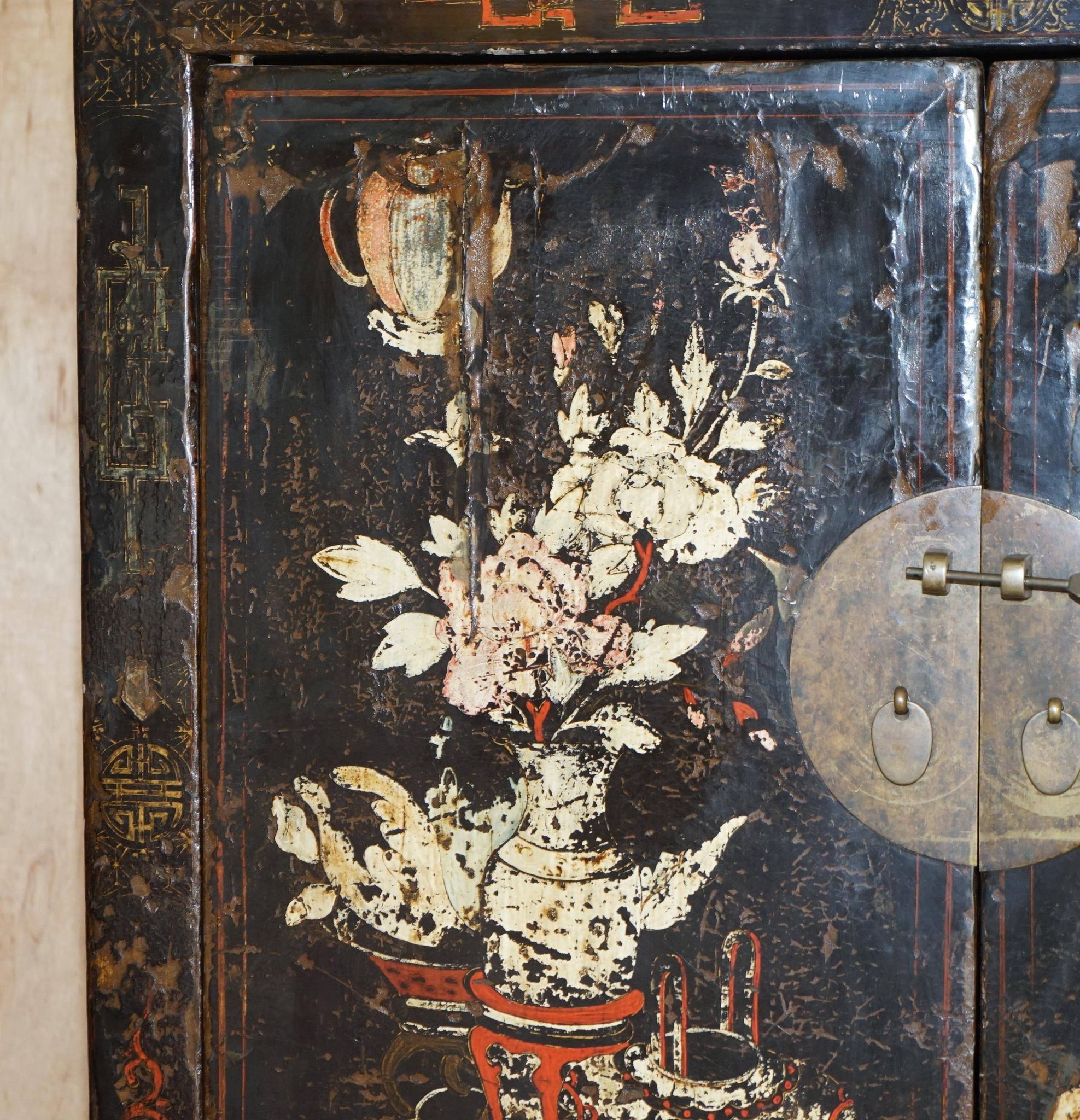 Antique Chinese wedding buffet hand-painted circa 1800