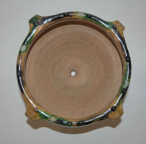 Cache pot vernissé style Poteries d'Albi en terre cuite