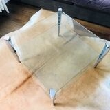 Table basse deux plateaux en verre