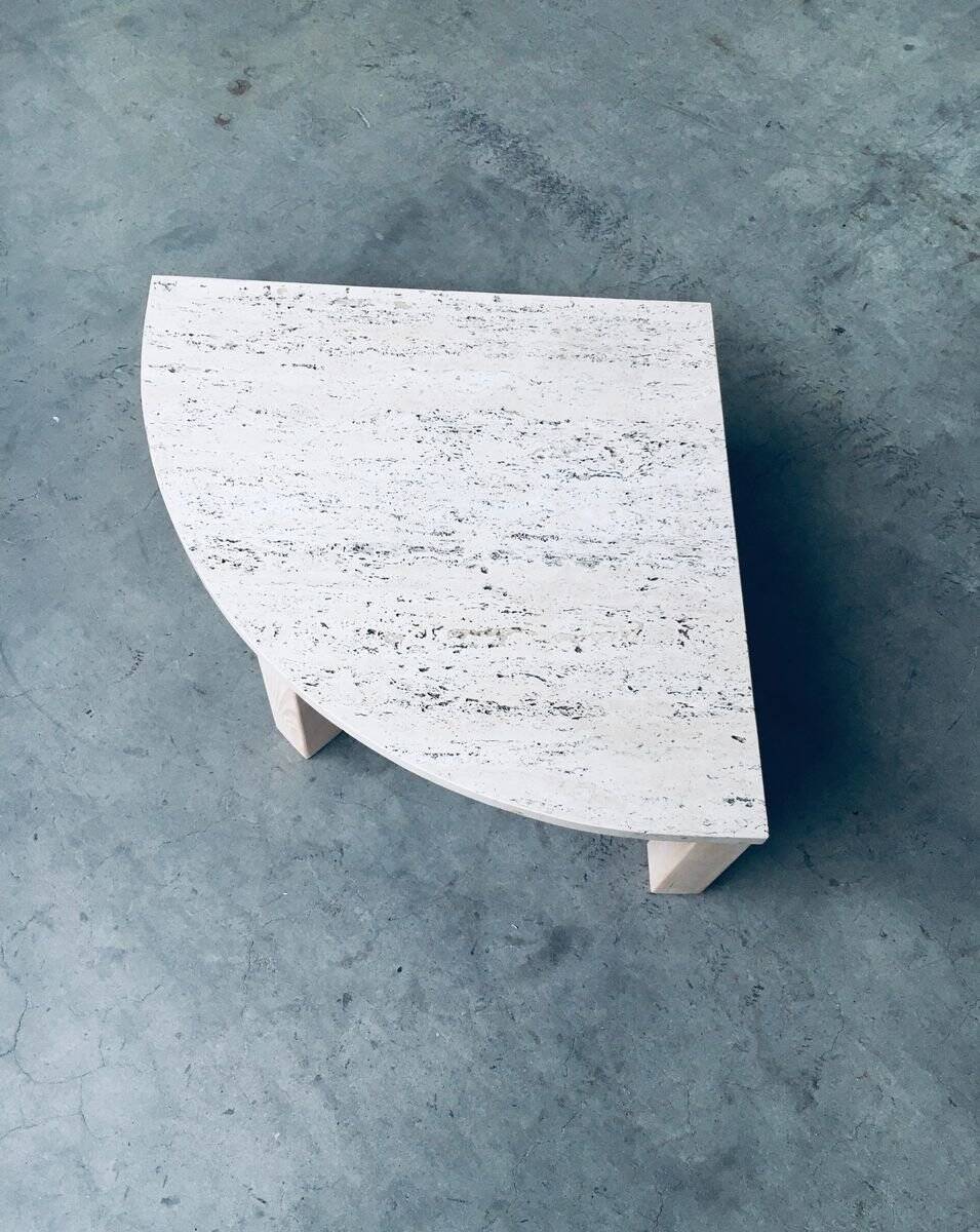 Mid-Century Modern Travertine Edge Side Table, Italy, 1970s