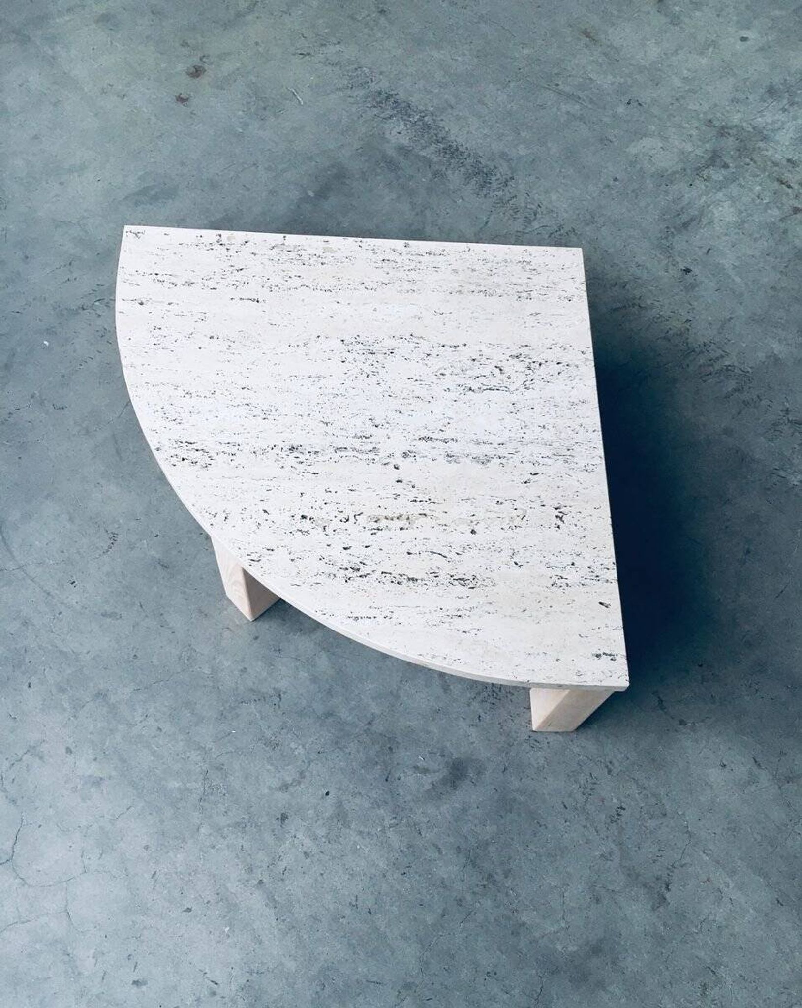 Mid-Century Modern Travertine Edge Side Table, Italy, 1970s