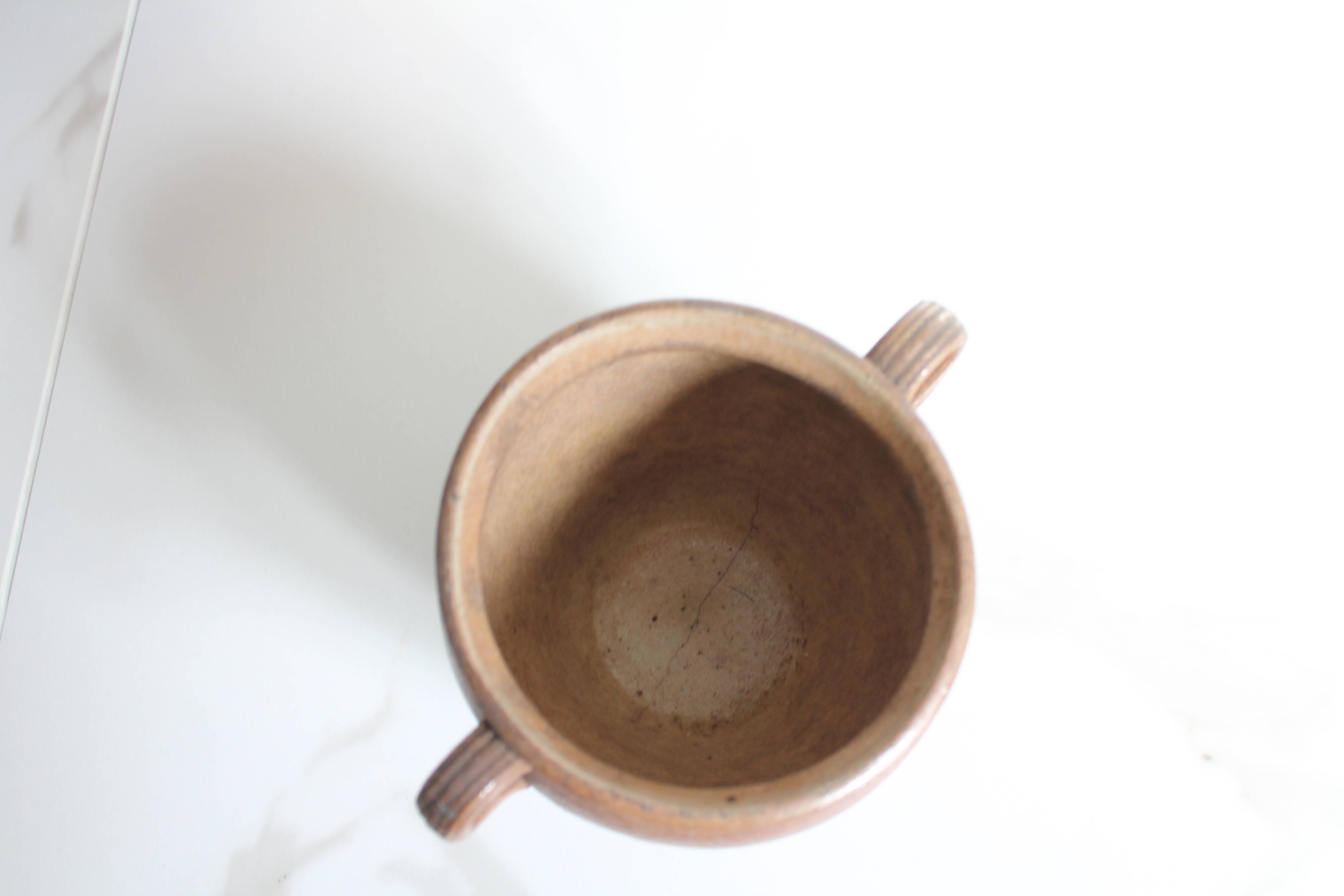 Glazed stoneware jar, antique ceramic