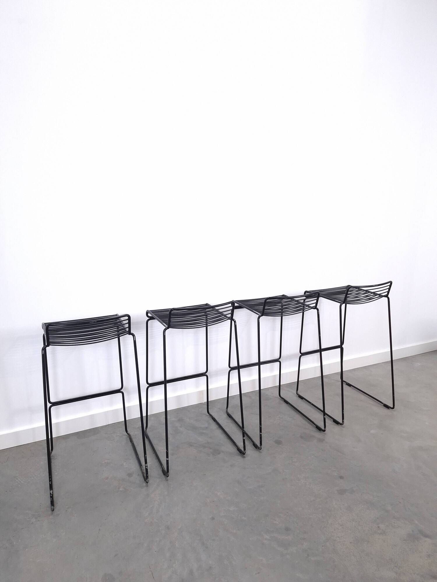 Set 4 x Zwarte HAY barkruk, Hee Welling