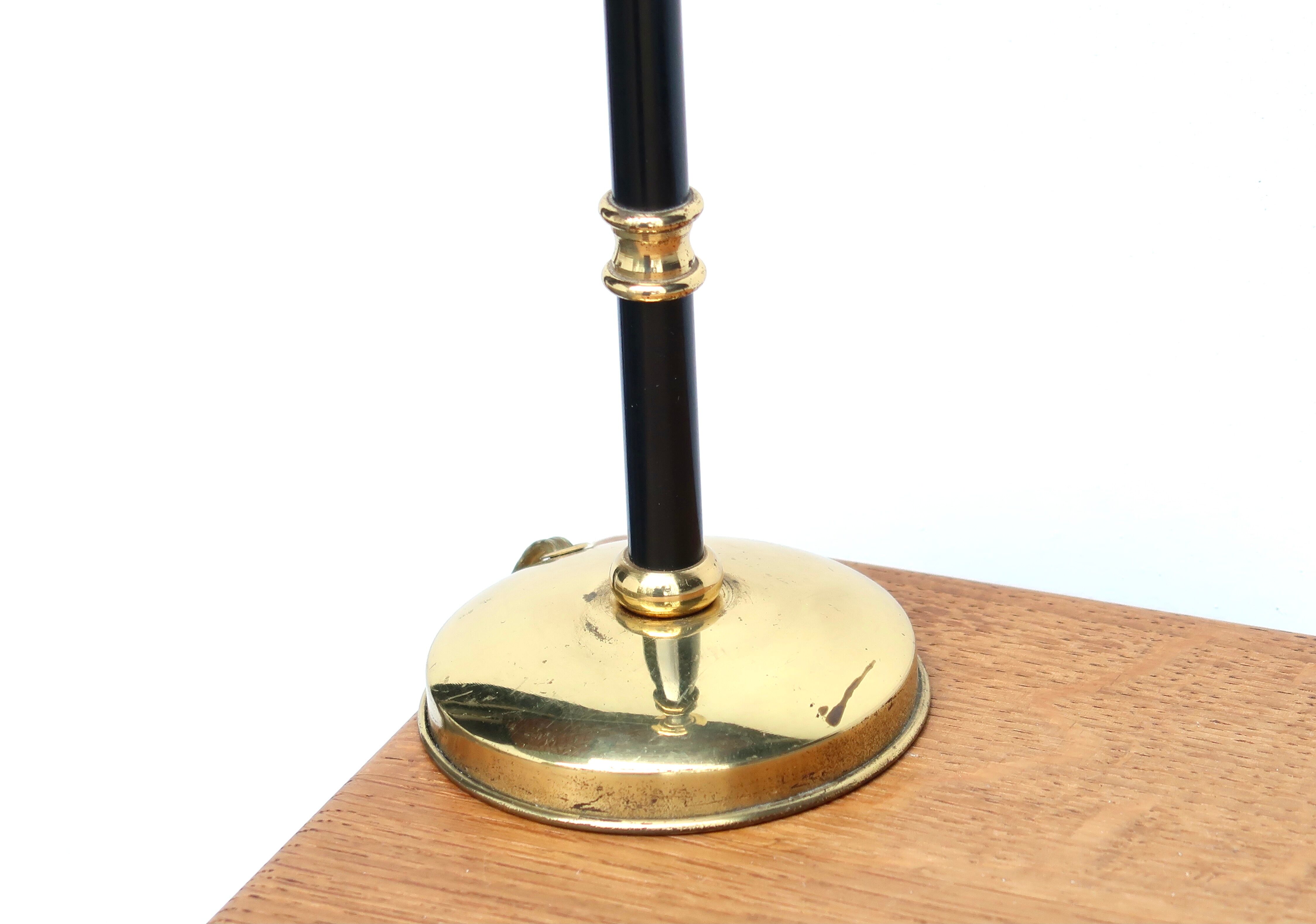 Black metal and brass lamp, 50s