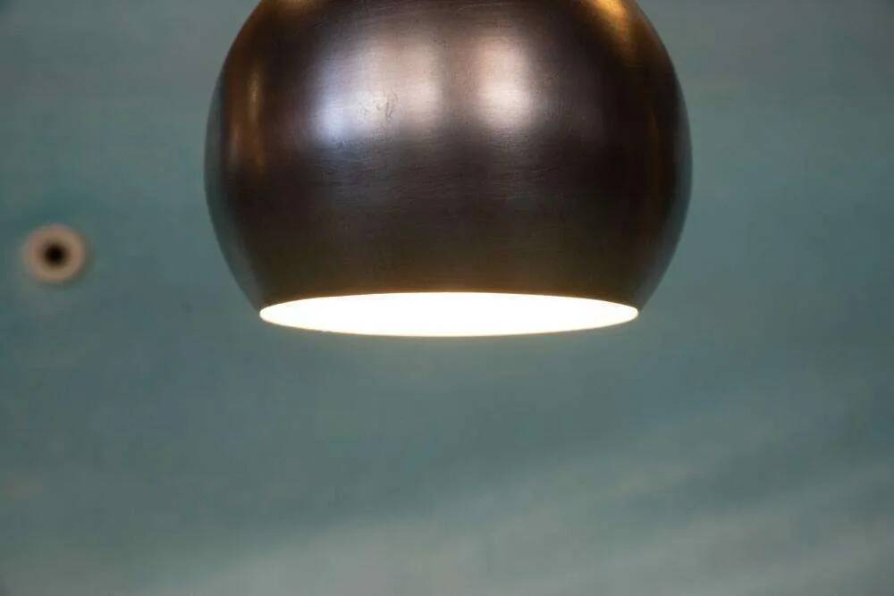 Ball lamp, raw brutalism, 1970s.