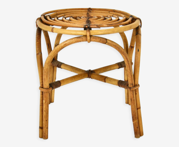 Tabouret en rotin 1960s