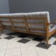 Grey fabric and wood 3 seat sofa 1960s