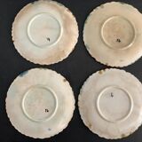 4 old and numbered dessert plates in slurry, strawberry model