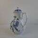 Vintage Dubí Czech Porcelain Blue Onion Cibulák Teapot, c. 1970
