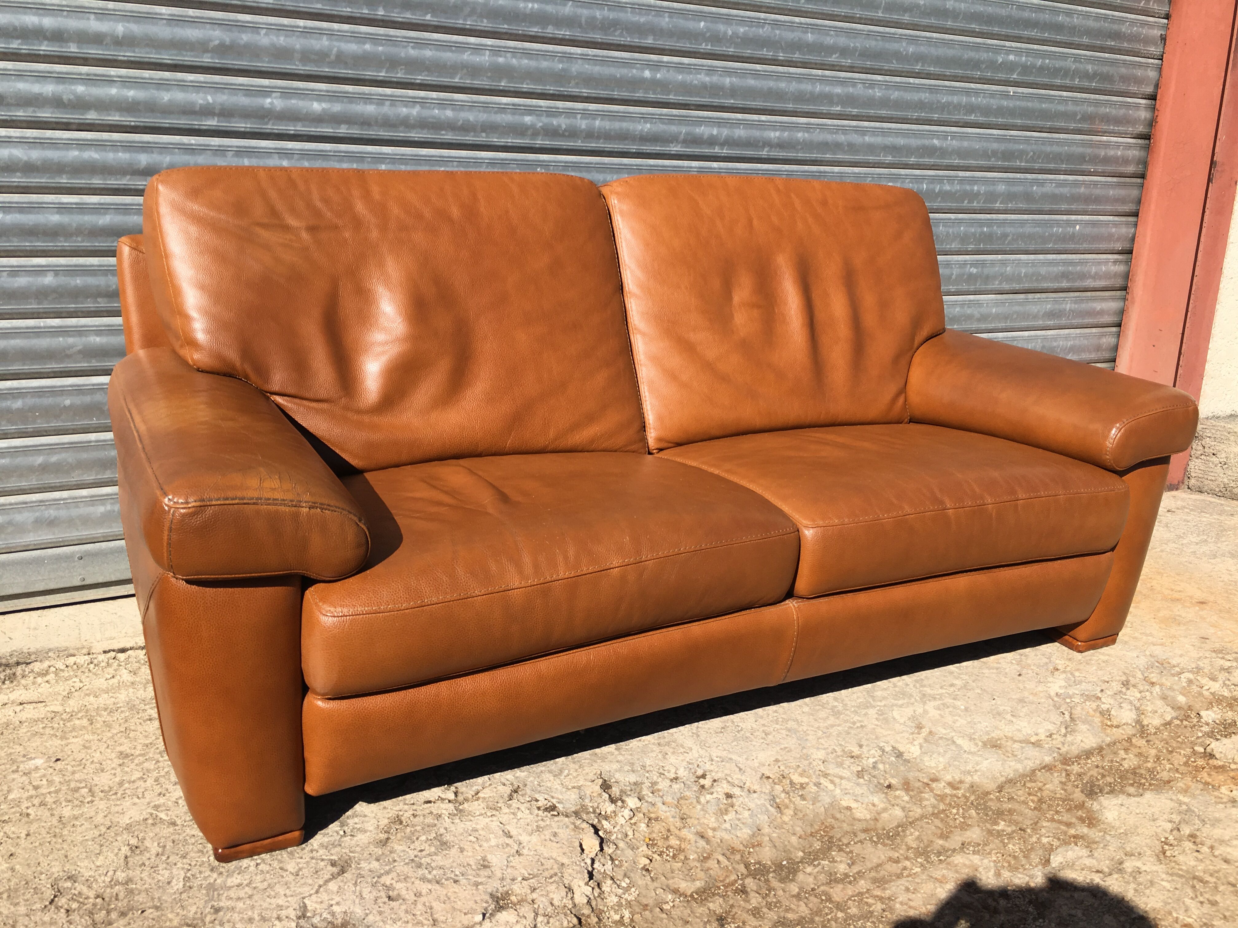 Leather sofa 1980 Burov