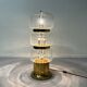 Lampadaire en verre soufflé à la bouche et laiton, années 1970