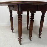 Louis Philippe six-legged table in solid cherry wood, 19th century