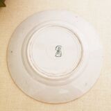 Flat plate Saint Amand, iron earth, A. Lebacqz & M. Bouchart, antique French