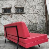 Red leatherette sofa, 1970s