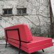 Red leatherette sofa, 1970s