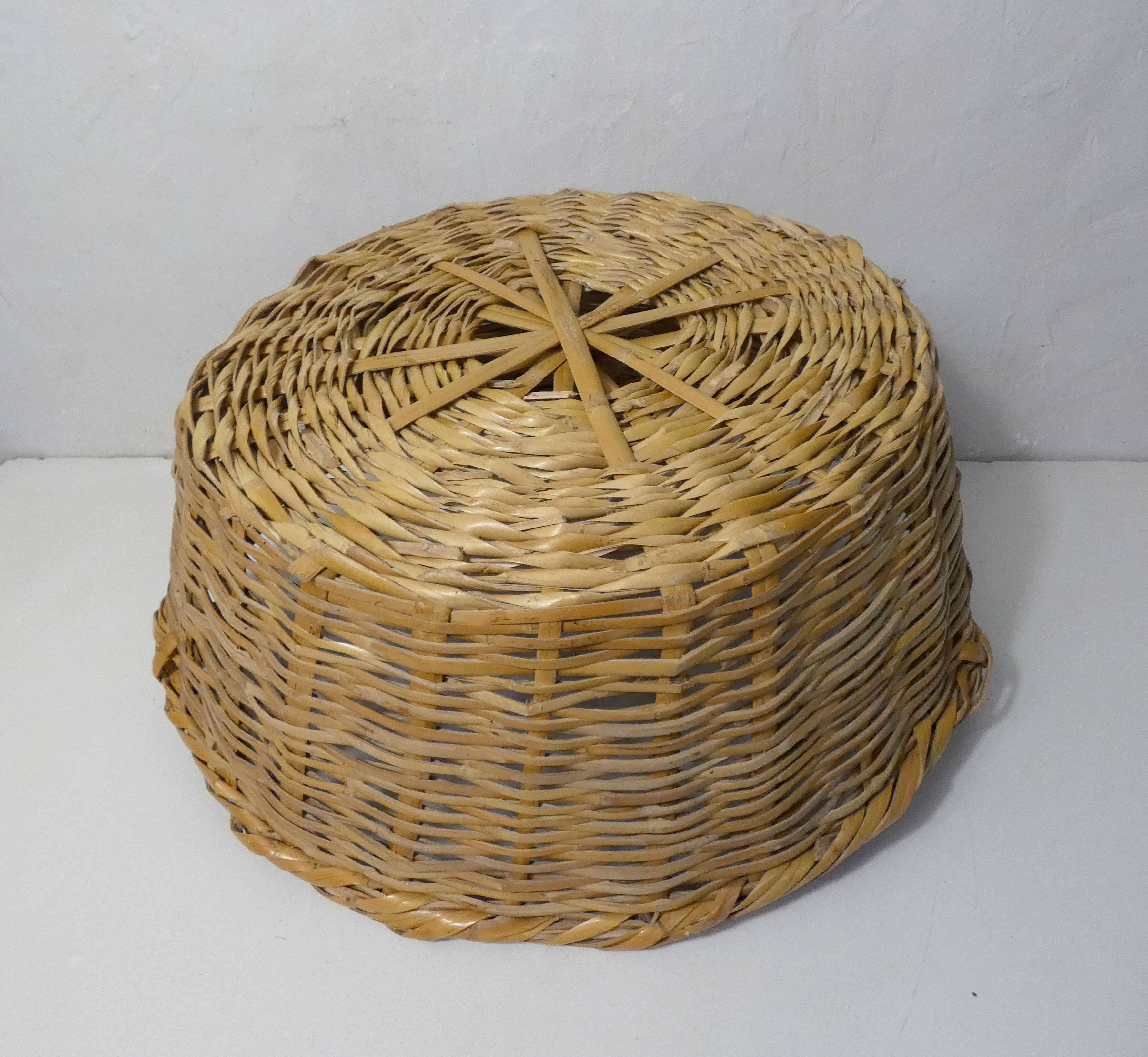 large vintage rattan basket