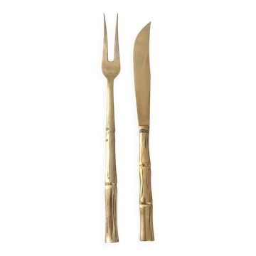 Vintage serving fork and knife, Hollywood Regency - circa 19