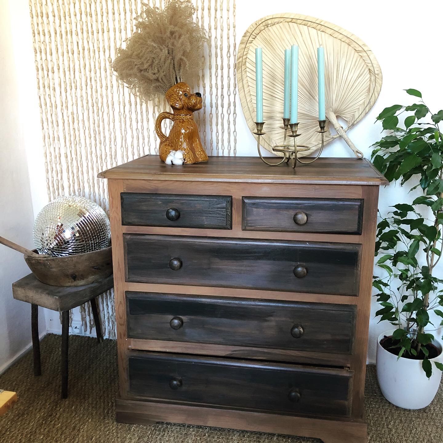 Solid pine chest of drawers