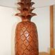 Pineapple wooden lamp with fabric shade 650mm