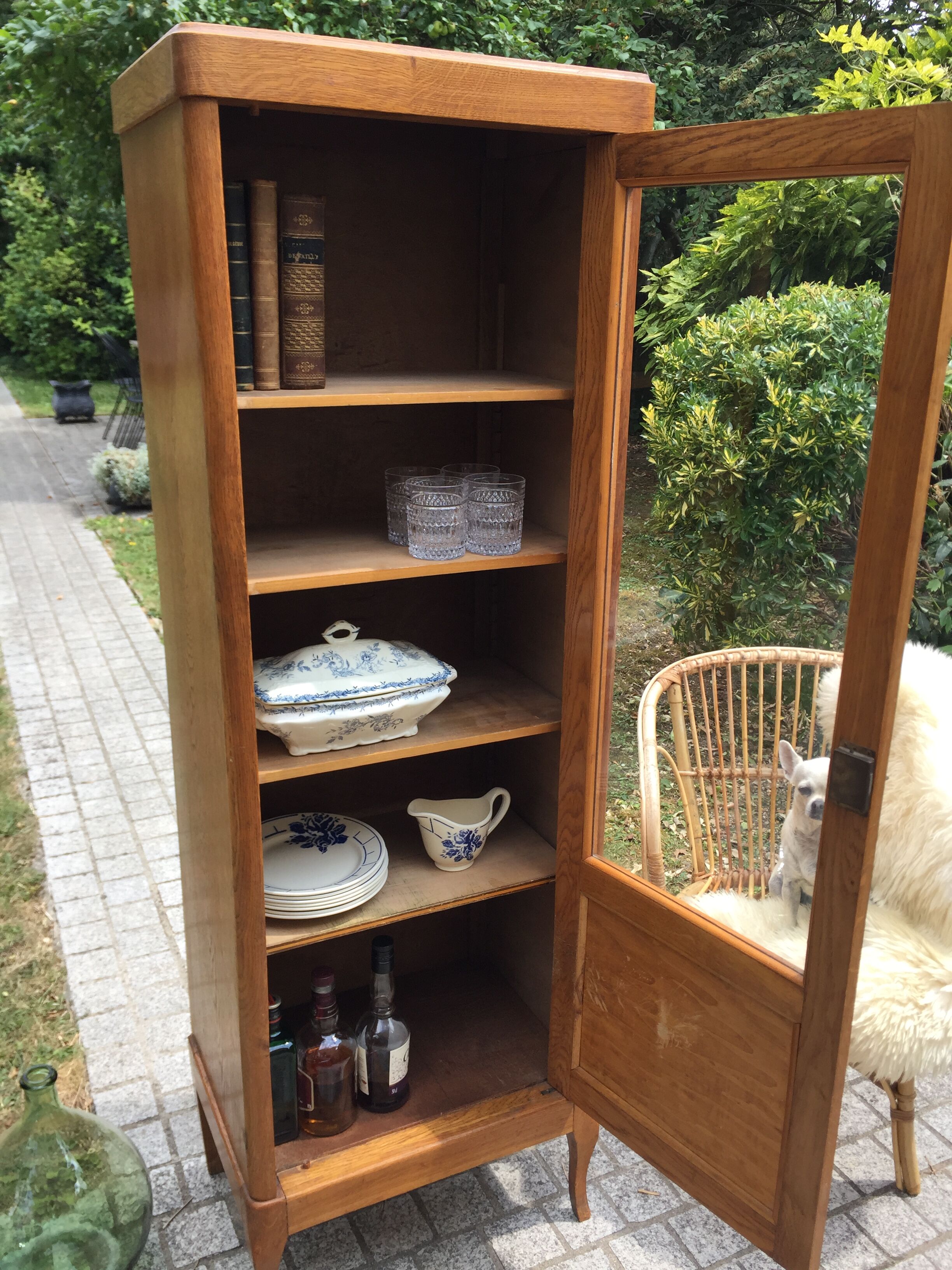 Cabinet with showcase vintage 1960 hosier