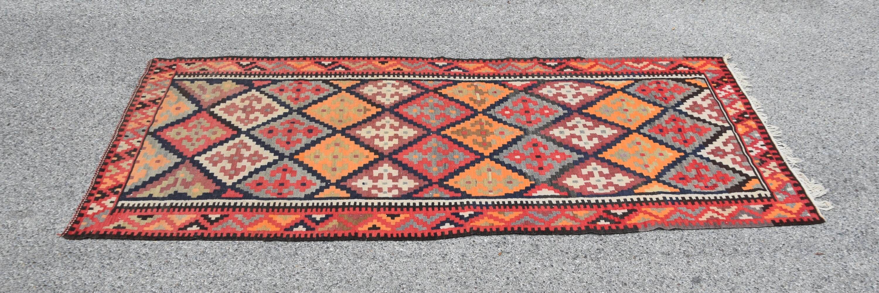 Tapis Kilim Gashgaï Iran : 310 x 1.23 Mètres- Galerie Sardje