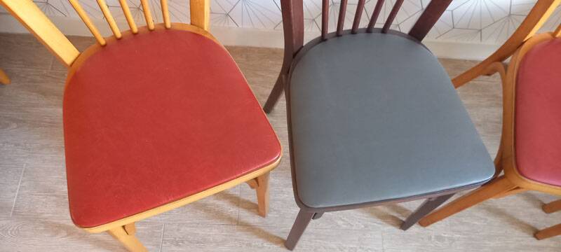 Set of 4 Baumann bistro chairs n°12 - 60s