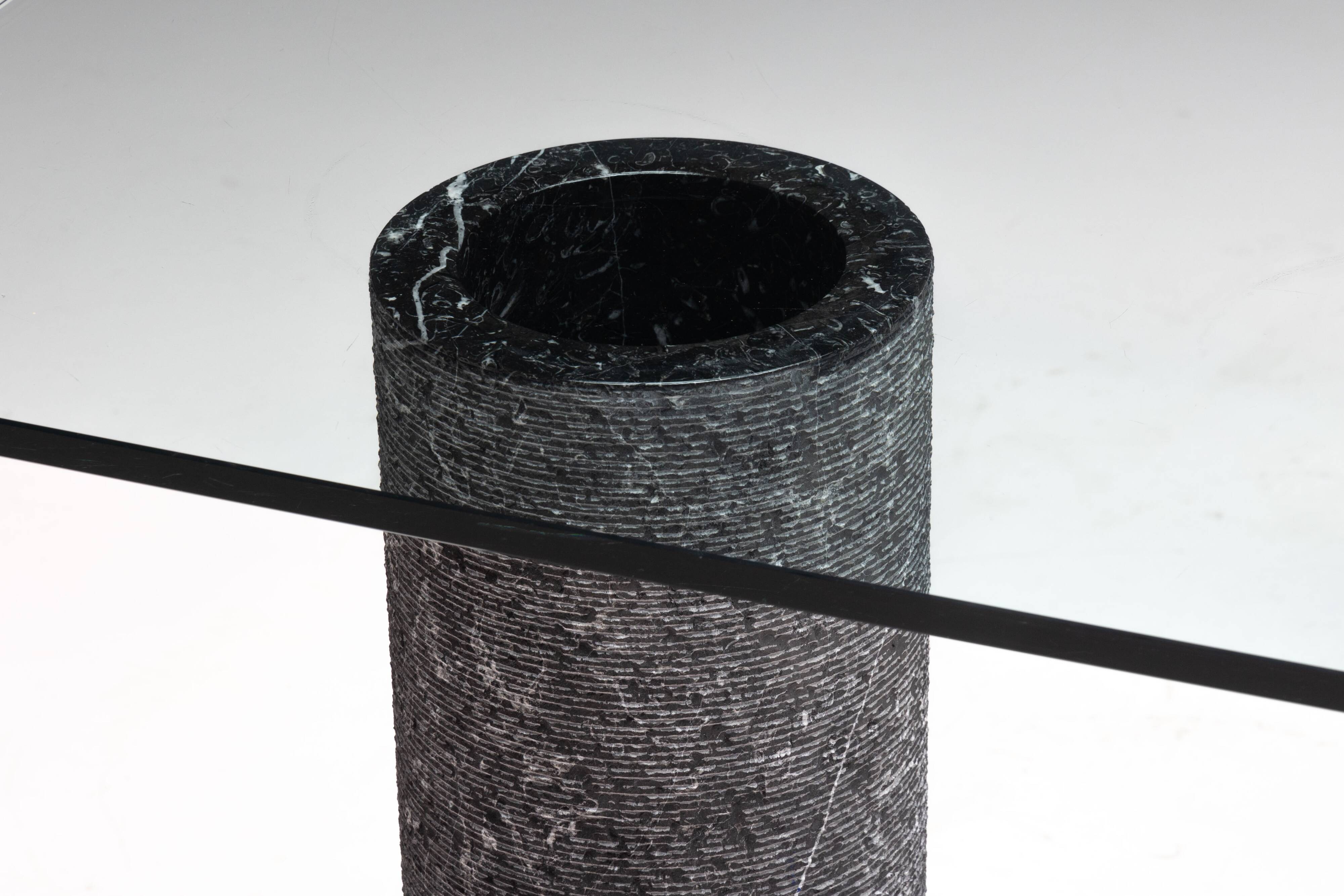 Marble and Glass Dining Table by Massimo Vignelli, Italy, 1980s