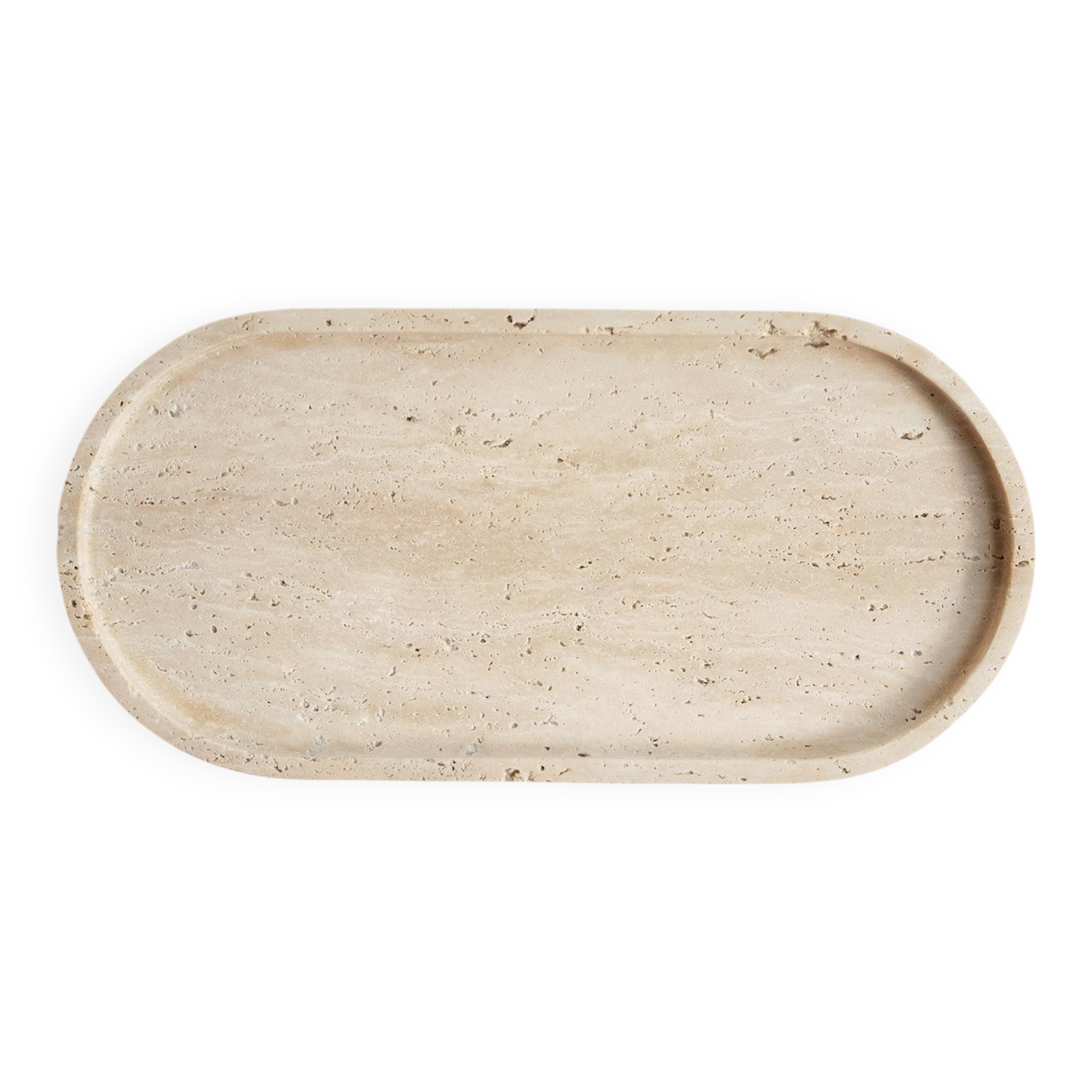 Plateau ovale travertin