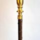 Brass floor lamp with dark brown leather trim, Swedish / Scandinavian Modernity