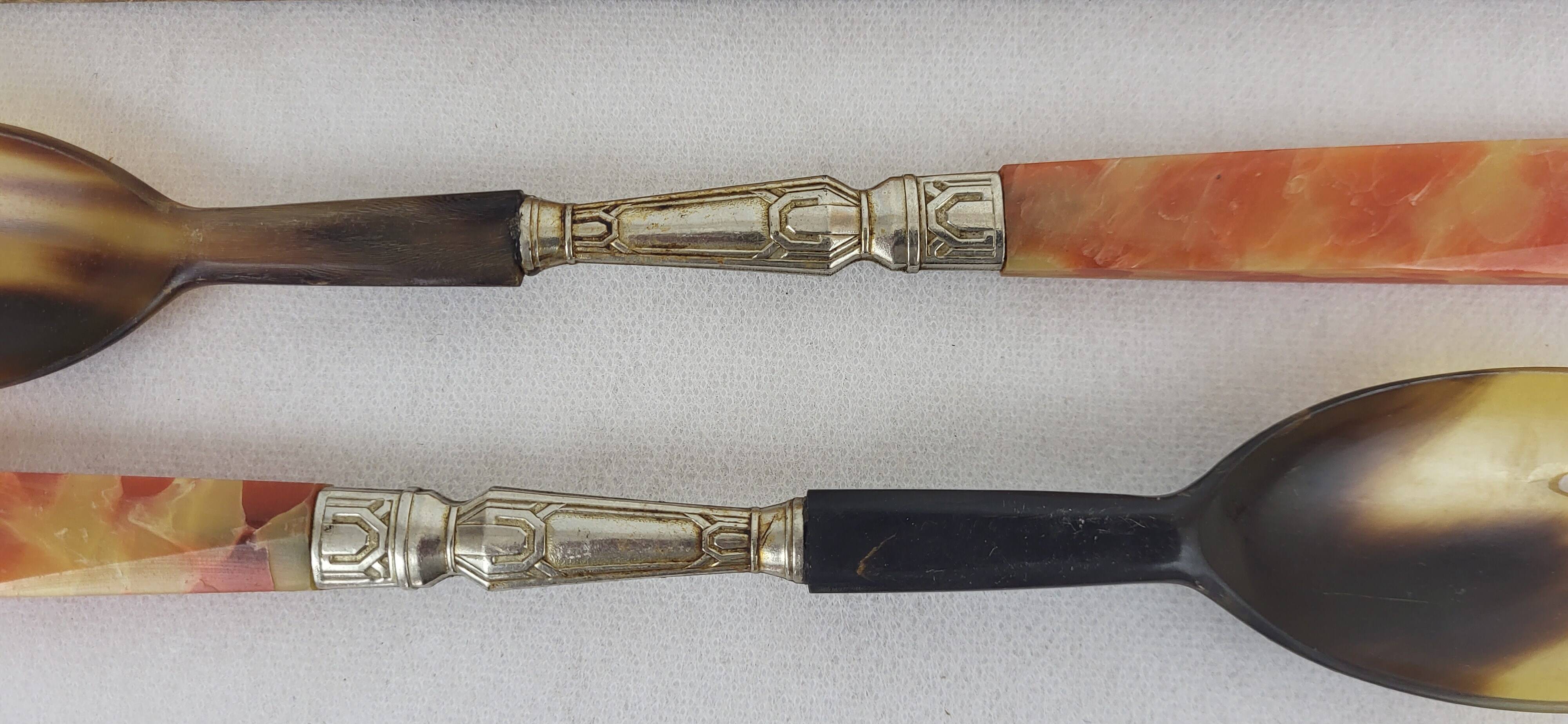 Art Deco salad servers