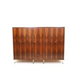 Large 5-door vintage wardrobe in rosewood with stylish adjustable legs in I