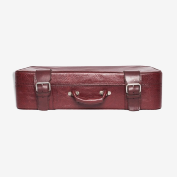 Valise rouge en simili cuir