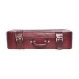 Red faux leather suitcase