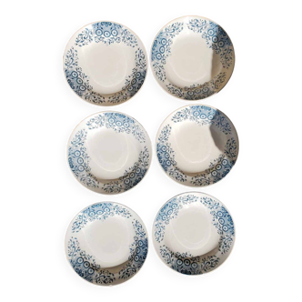 Set of 6 Longchamp soup plates in Terre de Fer, Luzy model