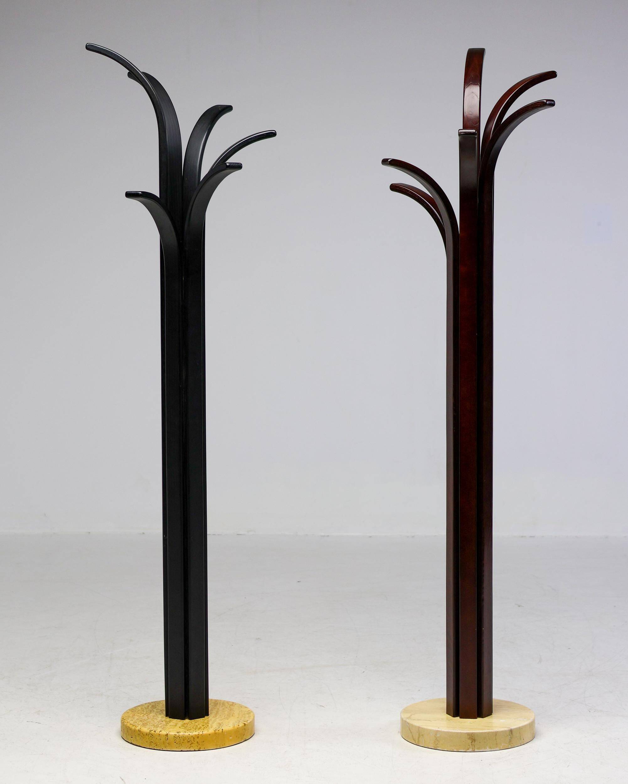 Pair of coat racks in plywood by Carlo Cerbaro for Porada