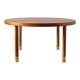 Table basse ronde suédoise avec détails en laiton