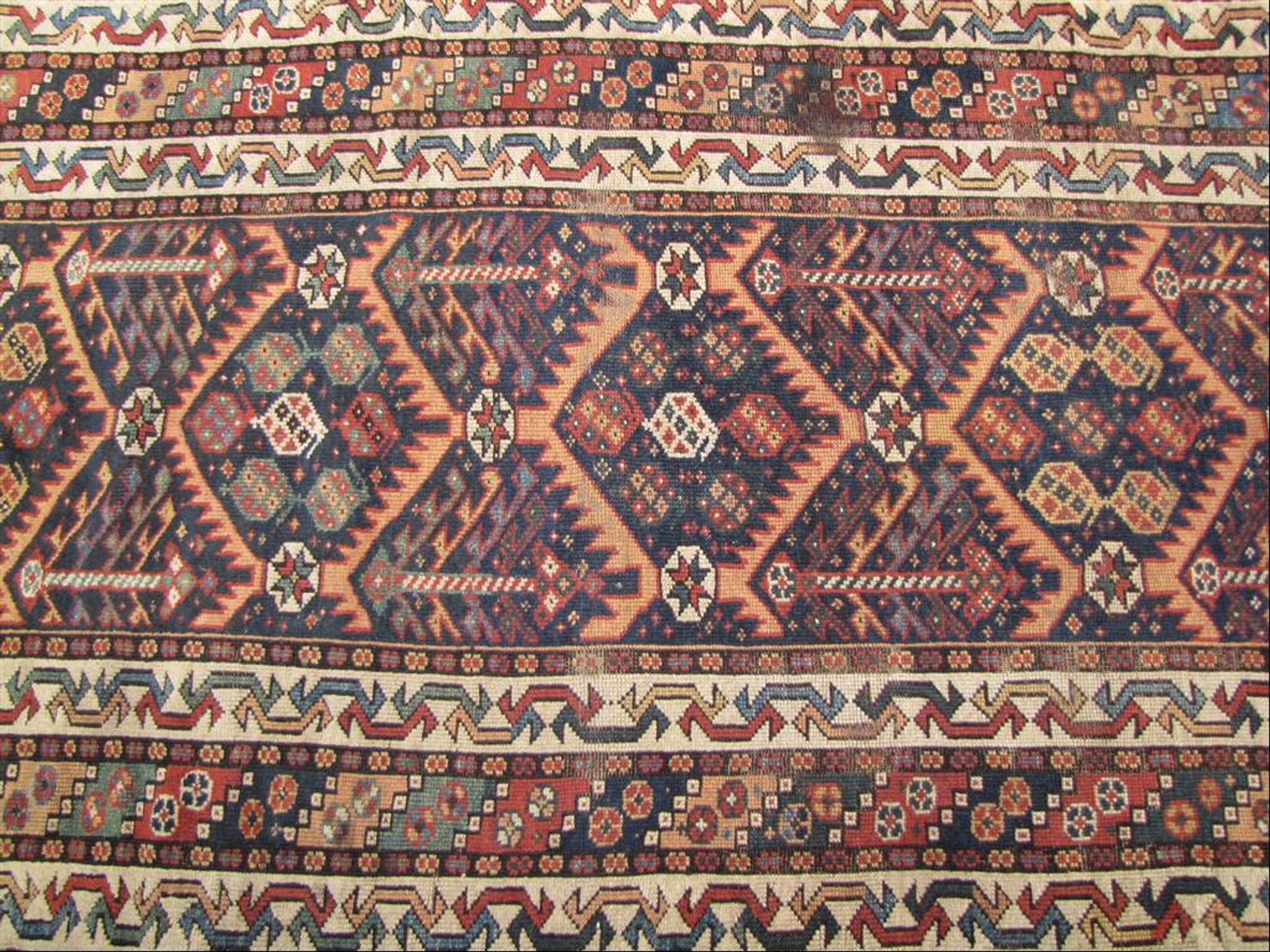 Old Persian rug 19th century handmade 118 X 215 cm