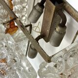 Set of four large wall lamps in murano glass elements by Poliarte. Italy 1970s