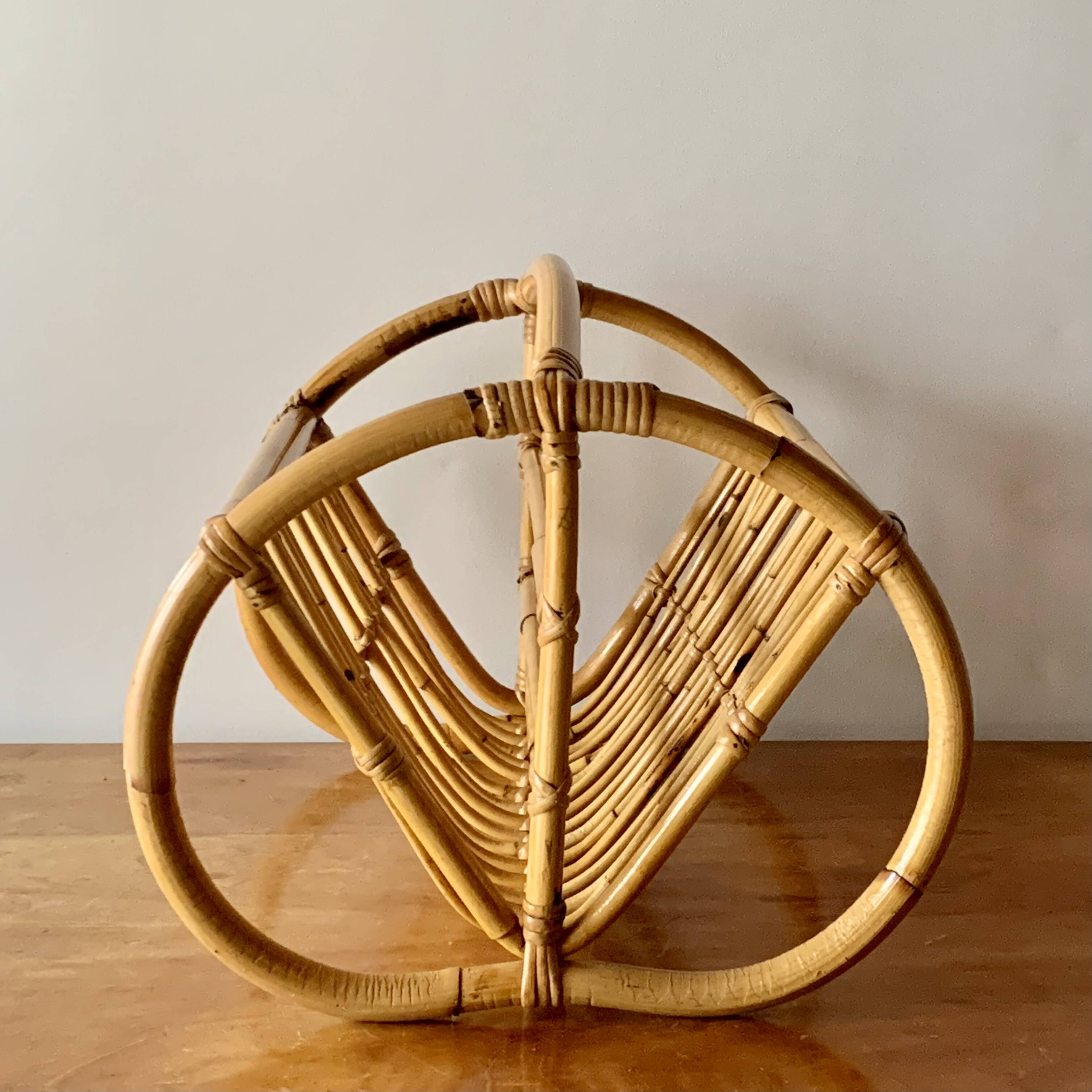 Vintage bamboo magazine rack