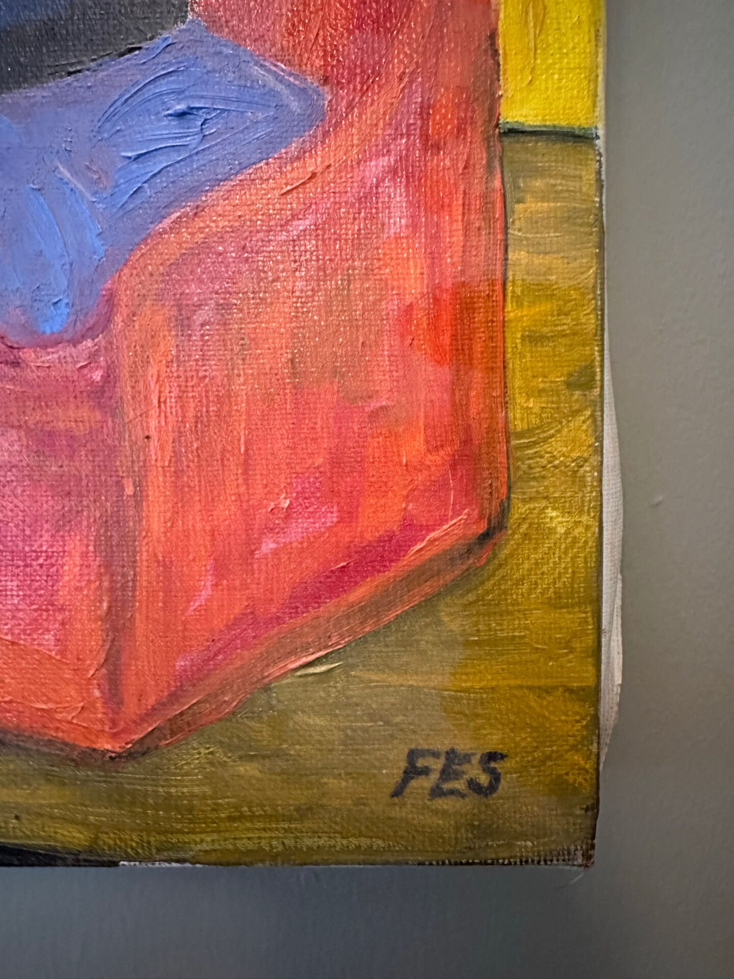 Oil on canvas signed FES