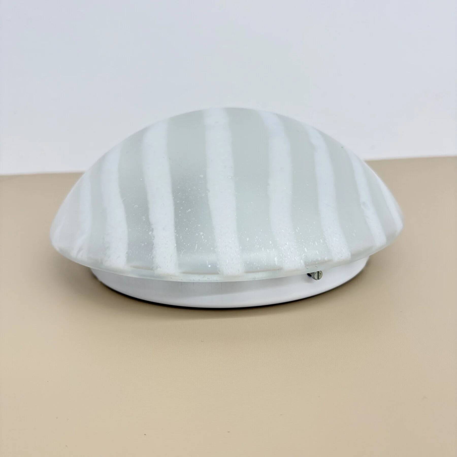 Peil & Putzler glass flush mount / wall lamp 'zebra', 1970s Germany