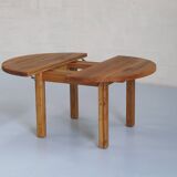 Dining table in solid oiled elm, Sénac edition